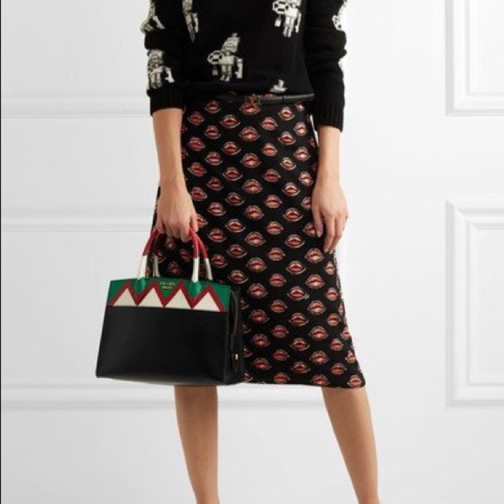 New PRADA ZIGZAG Top Handle Saffiano Leather Purse - Picture 7 of 8